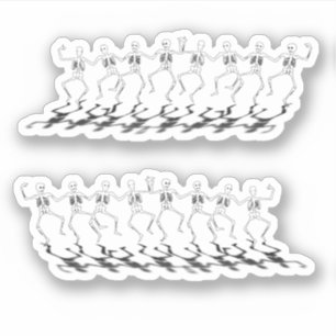 Dansende Skeletten Halloween Sticker