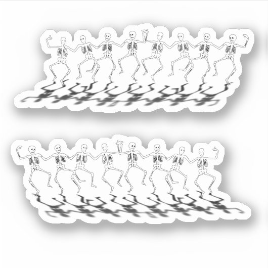 Dansende Skeletten Halloween Sticker (Voorkant)