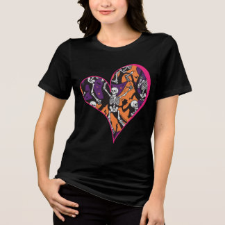 Dansende Skeletten Halloween & Valentijn Tri-Blend Shirt