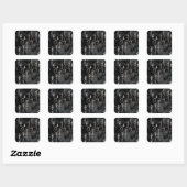 Dansende Skeletten Halloween Vierkante Sticker (Vel)