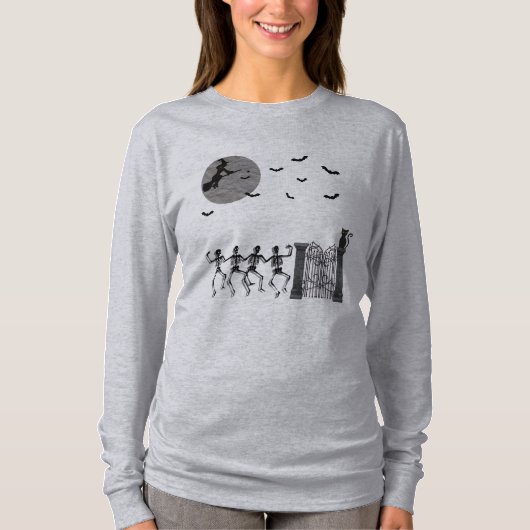 dansende skeletten in de nacht t-shirt (Voorkant)