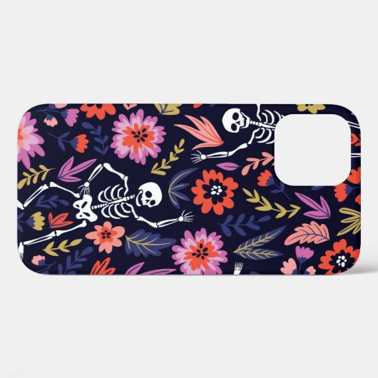dansende skeletten in het bloemtuinpatroon Case-Mate iPhone case (Achterkant (horizontaal))