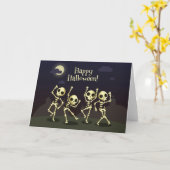 Dansende Skeletten Kaart (Gele Bloem)