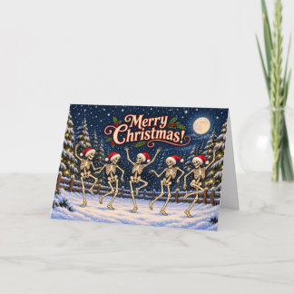 Dansende Skeletten Kerstkaart | Prettig Kerstfeest Kaart