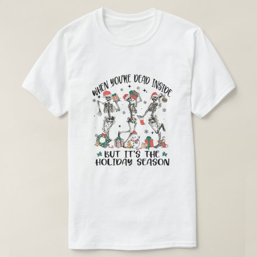 Dansende Skeletten Kerstmis. T-shirt (Design voorkant)