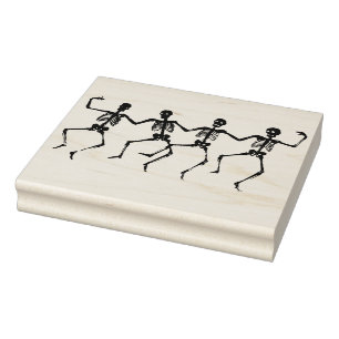 Dansende skeletten silhouet kunst stempel