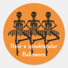 Dansende skeletten Spooktaculaire halloween Ronde Sticker