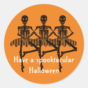 Dansende skeletten Spooktaculaire halloween Ronde Sticker