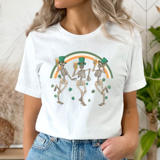 Dansende skeletten St. Patrick's Day T-shirt