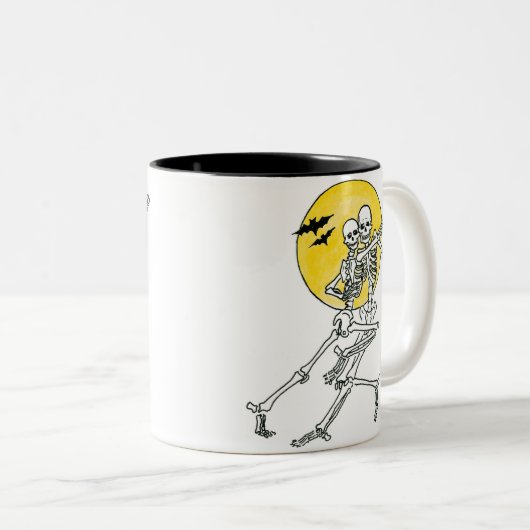 Dansende skeletten Two-Tone Mok (Voorkant rechts)
