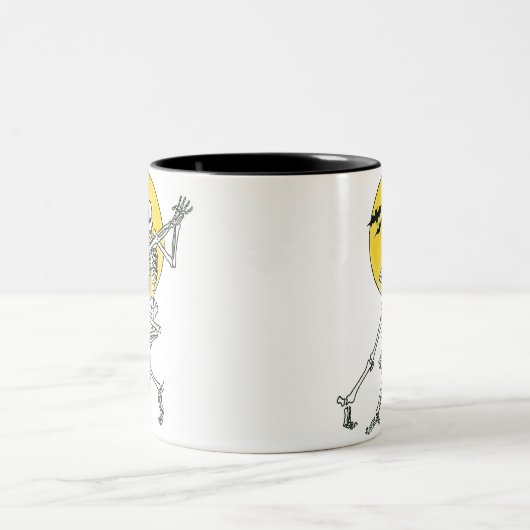 Dansende skeletten Two-Tone Mok (Center)