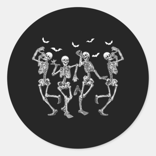 Dansende skeletten voor mannen ronde sticker (Voorkant)