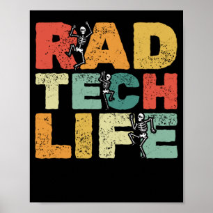Dansende skeletten Xray Funny Rad Tech Poster