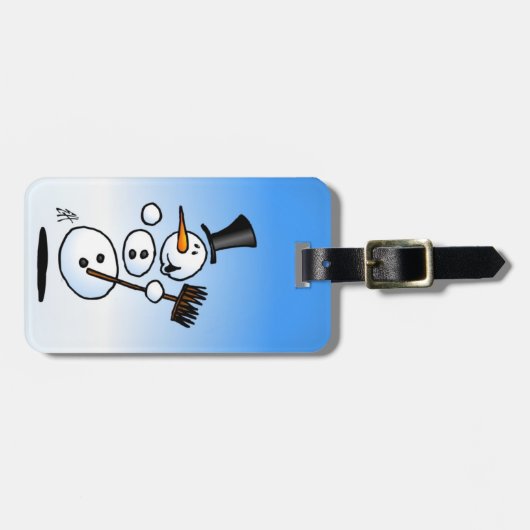 Dansende sneeuwman bagagelabel (Voorkant horizontaal)