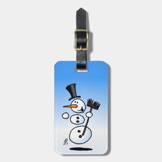 Dansende sneeuwman bagagelabel (Voorkant verticaal)