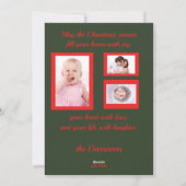 Dansende Sneeuwmannen & Rendier Kerst Foto Kaart (Achterkant)