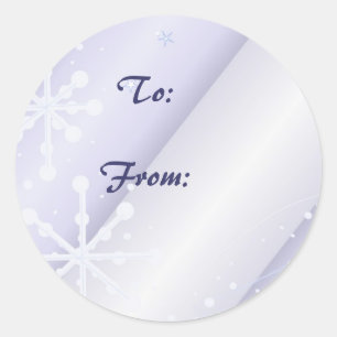 Dansende Sneeuwvlokken Cadeaubijsluiter Ronde Sticker