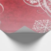 Dansende Snowflakes Red Holiday Cadeaupapier (Hoek)