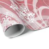 Dansende Snowflakes Red Holiday Cadeaupapier (Rol Hoek)