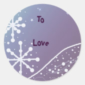 Dansende Snowflakes Ronde Sticker (Voorkant)