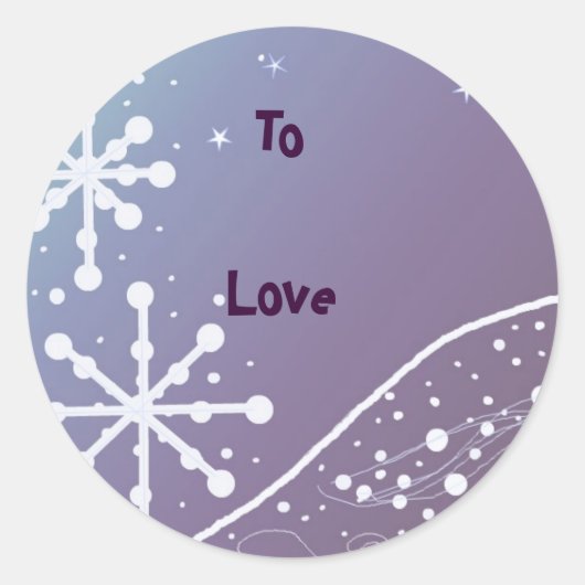Dansende Snowflakes Ronde Sticker (Voorkant)
