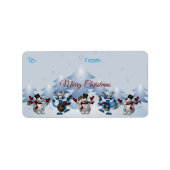 Dansende Snowmen Gift Labels (Voorkant)