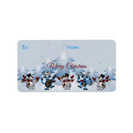Dansende Snowmen Gift Labels