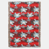Dansende Snowmen op Rode Kerstmis Deken (Voorkant Verticaal)