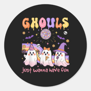 Dansende spookachtige geesten willen alleen maar l ronde sticker