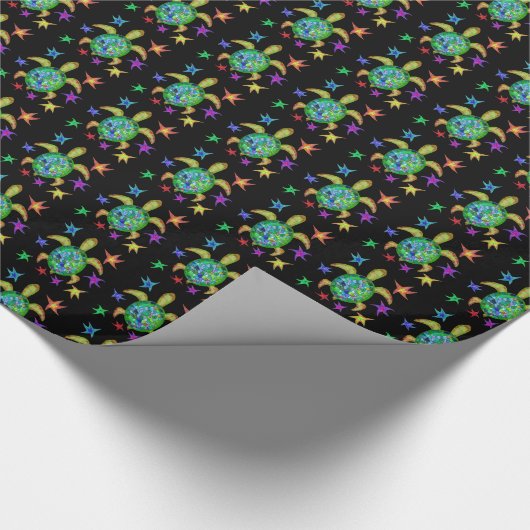 Dansende Star Turtle Cadeaupapier (Hoek)