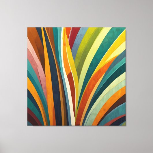 Dansende strepen in kleur canvas afdruk (Voorkant)
