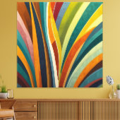 Dansende strepen in kleur canvas afdruk (Insitu (Woonkamer))