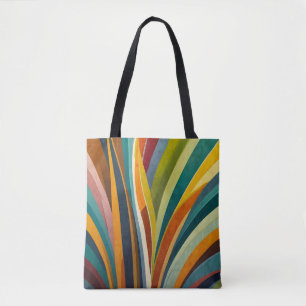 Dansende strepen in kleur tote bag