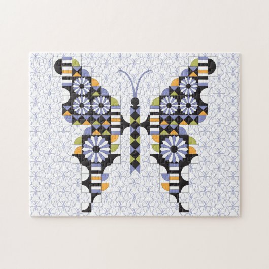 Dansende Swallowtail Butterfly Quilt Pattern Legpuzzel (Horizontaal)