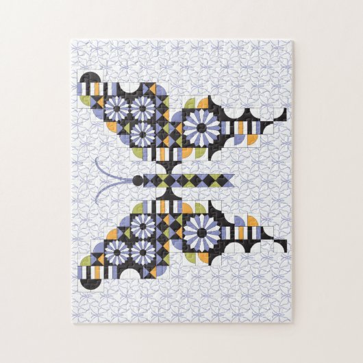 Dansende Swallowtail Butterfly Quilt Pattern Legpuzzel (Verticaal)