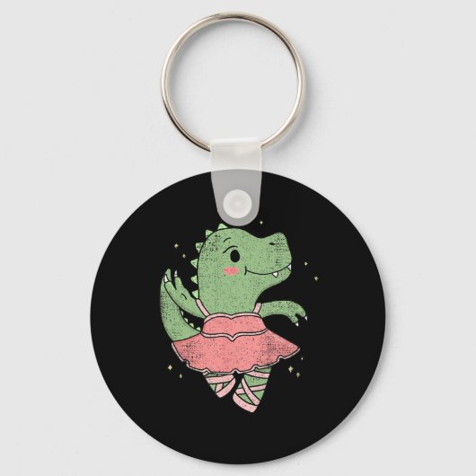 Dansende T-rex Dinosaur Llerina Voor Llet Danser V Sleutelhanger (Voorkant)