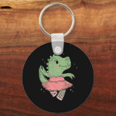 Dansende T-rex Dinosaur Llerina Voor Llet Danser V Sleutelhanger (Voorkant)