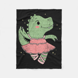 Dansende T-rex dinosaurus ballerina voor balletdan Fleece Deken