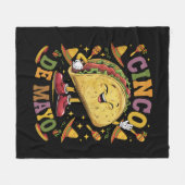 Dansende Taco Grappig Cinco De Mayo Feest Partij Fleece Deken (Voorkant (Horizontaal))
