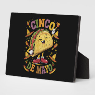 Dansende Taco Grappig Cinco De Mayo Feest Partij Fotoplaat