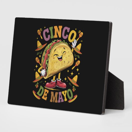 Dansende Taco Grappig Cinco De Mayo Feest Partij Fotoplaat (Zijkant)