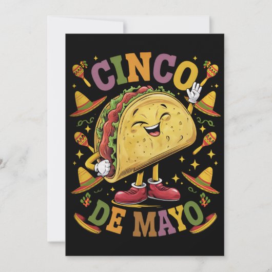 Dansende Taco Grappig Cinco De Mayo Feest Partij Kaart (Voorkant)