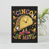 Dansende Taco Grappig Cinco De Mayo Feest Partij Kaart (Staand voorkant)
