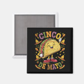 Dansende Taco Grappig Cinco De Mayo Feest Partij Magneet (Voorkant / Achterkant)