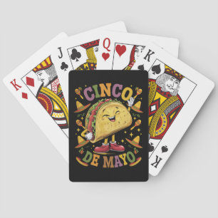Dansende Taco Grappig Cinco De Mayo Feest Partij Pokerkaarten
