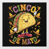 Dansende Taco Grappig Cinco De Mayo Feest Partij Raamsticker (Vel)