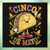 Dansende Taco Grappig Cinco De Mayo Feest Partij Raamsticker (Vel 3)