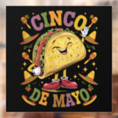 Dansende Taco Grappig Cinco De Mayo Feest Partij Raamsticker (Vel 2)