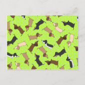Dansende Teckels (Lime Green) Briefkaart (Voorkant)