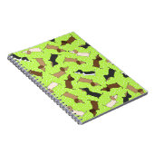 Dansende Teckels (Lime Green) Notitieboek (Rechterzijde)